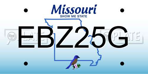 EBZ25G Missouri License Plate