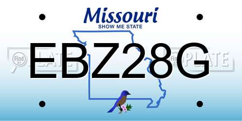 EBZ28G Missouri License Plate