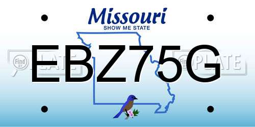 EBZ75G Missouri License Plate