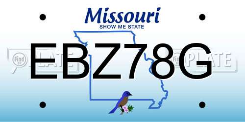 EBZ78G Missouri License Plate