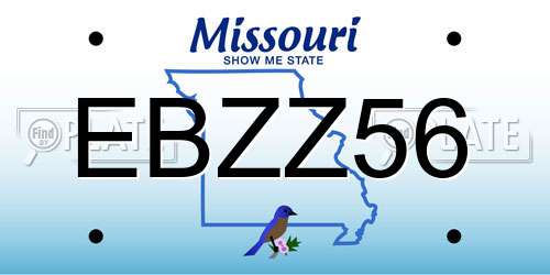 EBZZ56 Missouri License Plate