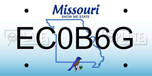 EC0B6G Missouri License Plate