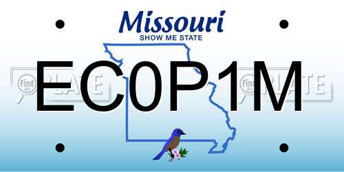 EC0P1M Missouri License Plate