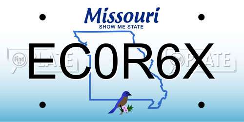 EC0R6X Missouri License Plate