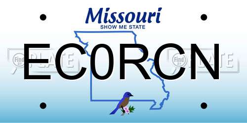 EC0RCN Missouri License Plate
