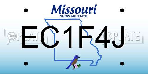 EC1F4J Missouri License Plate
