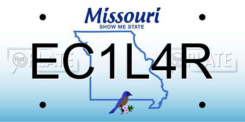EC1L4R Missouri License Plate