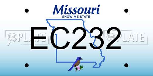 EC232 Missouri License Plate