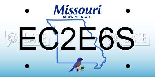 EC2E6S Missouri License Plate