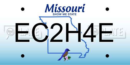 EC2H4E Missouri License Plate