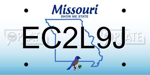 EC2L9J Missouri License Plate