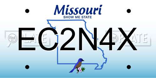 EC2N4X Missouri License Plate