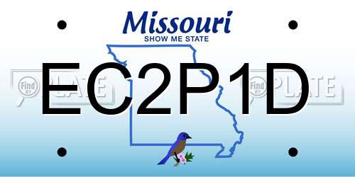 EC2P1D Missouri License Plate