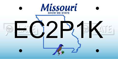 EC2P1K Missouri License Plate