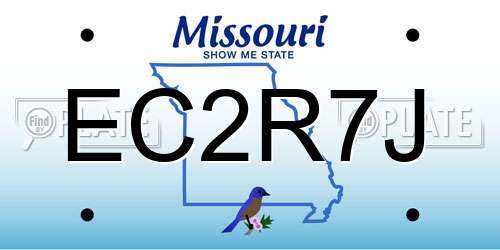 EC2R7J Missouri License Plate