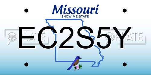 EC2S5Y Missouri License Plate