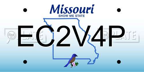 EC2V4P Missouri License Plate