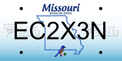 EC2X3N Missouri License Plate