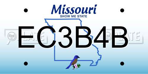 EC3B4B Missouri License Plate