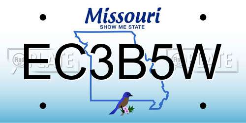 EC3B5W Missouri License Plate