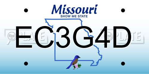 EC3G4D Missouri License Plate