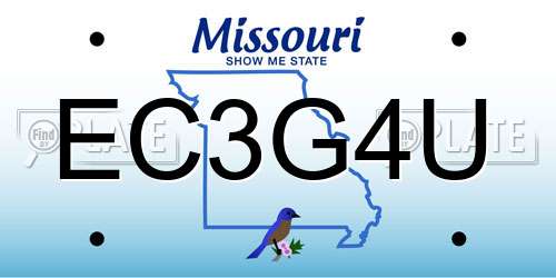 EC3G4U Missouri License Plate