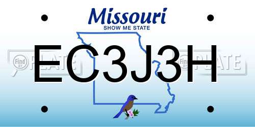 EC3J3H Missouri License Plate