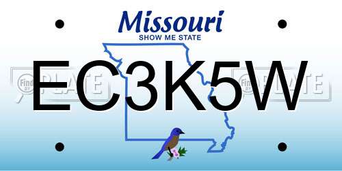 EC3K5W Missouri License Plate