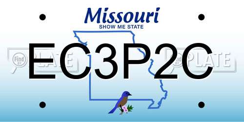 EC3P2C Missouri License Plate