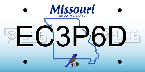 EC3P6D Missouri License Plate