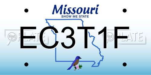 EC3T1F Missouri License Plate