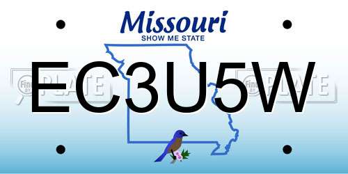 EC3U5W Missouri License Plate