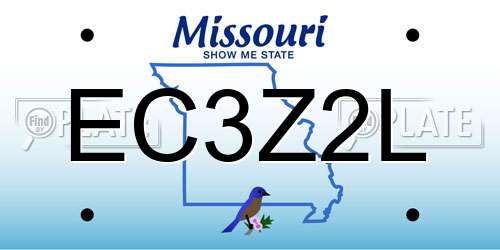 EC3Z2L Missouri License Plate