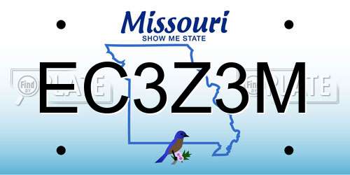 EC3Z3M Missouri License Plate