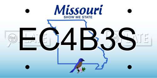 EC4B3S Missouri License Plate