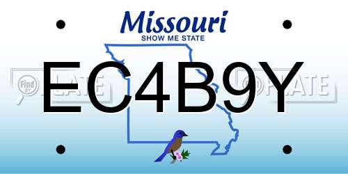 EC4B9Y Missouri License Plate