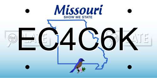 EC4C6K Missouri License Plate