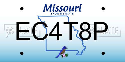 EC4T8P Missouri License Plate