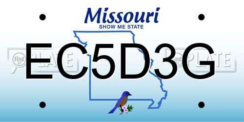 EC5D3G Missouri License Plate