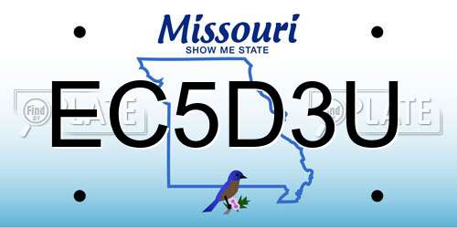 EC5D3U Missouri License Plate