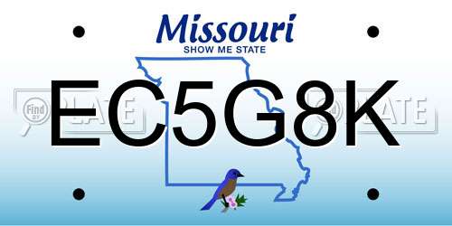 EC5G8K Missouri License Plate