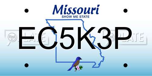 EC5K3P Missouri License Plate