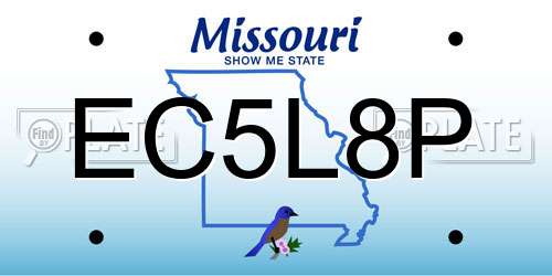 EC5L8P Missouri License Plate