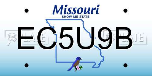 EC5U9B Missouri License Plate