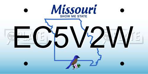 EC5V2W Missouri License Plate