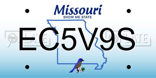 EC5V9S Missouri License Plate