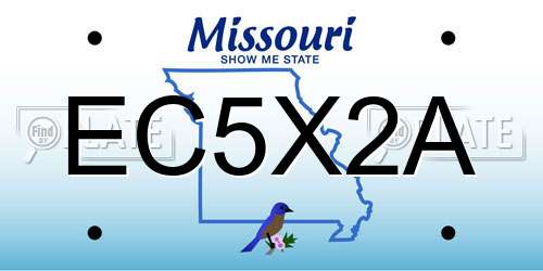 EC5X2A Missouri License Plate