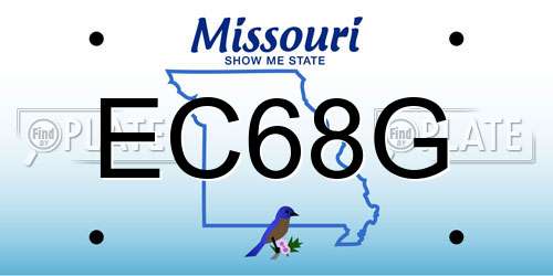 EC68G Missouri License Plate