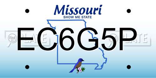 EC6G5P Missouri License Plate