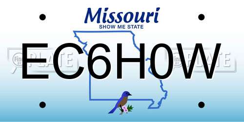 EC6H0W Missouri License Plate